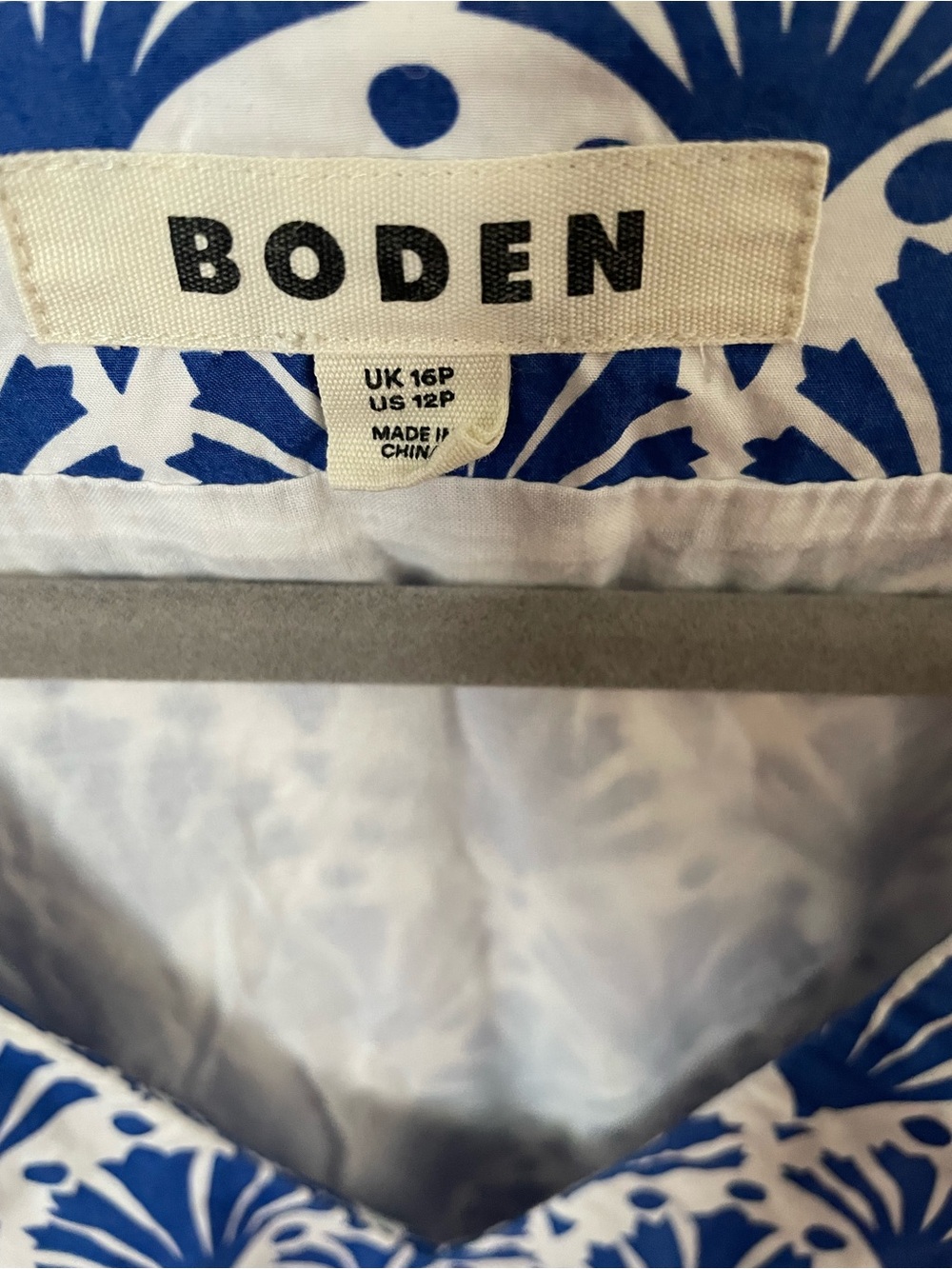 Boden Blue and White Printed Midi Dress - Picture 8 of 15